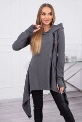 Bluza z kapturem i suwakiem na boku grafitowa. Szare bluzy KESI, l, bez wzorów, z bawełny, bez ramiączek, z kapturem. Za 271.84 zł.