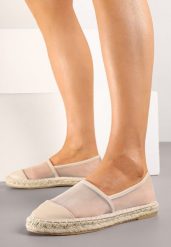 Beżowe Siateczkowe Espadryle na Podeszwie z Plecionki Follmiriela. Brązowe espadryle Born2be, bez wzorów, biznesowe, bez obcasa. W wyprzedaży za 67.99 zł.
