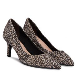 Czółenka Tamaris. Brązowe czółenka Tamaris, bez wzorów, bez obcasa, bez zapięcia. Za 409.99 zł.