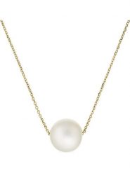 L instant d Or Złoty naszyjnik "Single pearl" z zawieszką - dł. 43 cm rozmiar: onesize. Białe naszyjniki L instant d Or, z materiału, z perłą, złote. Za 741.95 zł.