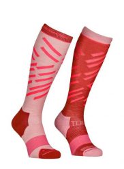 Skarpety skiturowe damskie Ortovox Ski Tour Long Socks. Czerwone skarpetki ORTOVOX, bez wzorów, z elastanu. Za 192.49 zł.