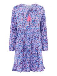 Zwillingsherz Sukienka w kolorze niebieskim rozmiar: L/XL. Niebieskie sukienki Zwillingsherz, na co dzień, l, bez wzorów, z wiskozy, bez kołnierzyka, bez ramiączek, mini, proste. Za 198.56 zł.