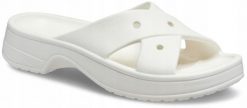 Klapki Dla Dorosłych Crocs Classic Cross Strap. Brązowe klapki Crocs, bez wzorów, z materiału, bez obcasa, bez zapięcia. Za 159.99 zł.