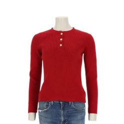 Second life - Sweter damski czerwony - Jak nowy. Czerwone swetry Ralph Lauren, l, bez wzorów, casualowe, bez ramiączek. Za 106.46 zł.