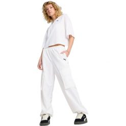 Koszulka Puma Wardrobe Ess Oversized Short Tee Bl, Kobiety. Białe t-shirty sportowe Puma, l, bez wzorów, z bawełny, bez ramiączek. Za 190.00 zł.