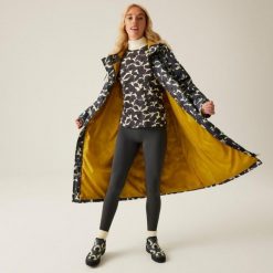 Płaszcz turystyczny damski Regatta Orla Long Quilt. Szare płaszcze Regatta, m, bez wzorów, z poliesteru, sportowe, z kapturem. Za 352.00 zł.