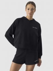 4F Bluza w kolorze czarnym rozmiar: L. Czarne bluzy 4f, l, bez wzorów, bez ramiączek, z kapturem. Za 79.40 zł.