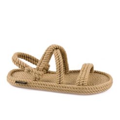 Sandały damskie Bahamas. Brązowe sandały Aulp, bez wzorów, z kauczuku, boho, z otwartym noskiem, bez obcasa, bez zapięcia. Za 159.99 zł.