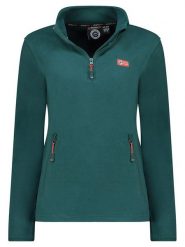 Geographical Norway Bluza polarowa "Ulyssia" w kolorze ciemnozielonym rozmiar: M. Zielone bluzy bez kaptura Geographical Norway, m, bez wzorów, z polaru, bez kaptura. Za 92.21 zł.