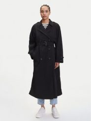 Tommy Hilfiger Trencz WW0WW45632 Czarny Oversize. Czarne płaszcze Tommy Hilfiger, l, bez wzorów, z syntetyku, bez kaptura. Za 1,299.00 zł.