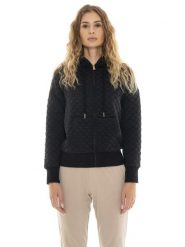 Leone 1947 Złote ćwieki damska pikowana bluza z kapturem zapinana na zamek. Czarne bluzy z kapturem LEONE 1947 APPAREL, s, z aplikacjami, z kapturem, na fitness i siłownię. Za 471.52 zł.
