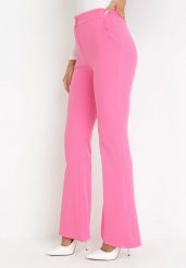 Różowe Spodnie Dzwony w Paski Hippiala. Czerwone jeansy Born2be, bez wzorów, z jeansu, eleganckie. Za 129.99 zł.