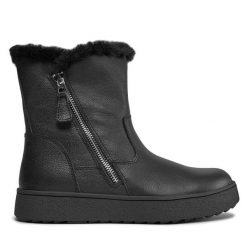 Botki Caprice. Czarne botki Caprice, bez wzorów, bez obcasa, na płaskiej podeszwie, bez zapięcia. Za 329.99 zł.