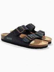 BACKSUN Klapki "Bali" w kolorze czarnym rozmiar: 36. Czarne klapki Backsun, bez wzorów, ze skóry, klasyczne, z otwartym noskiem, bez obcasa, bez zapięcia. Za 130.99 zł.