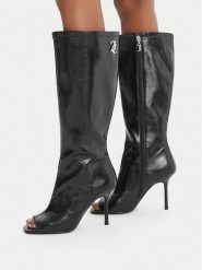Juicy Couture Kozaki EO-C5165-1 Czarny. Czarne kozaki Juicy Couture, bez wzorów, ze skóry, bez obcasa, na szpilce, bez zapięcia. Za 349.99 zł.