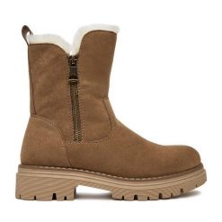 Botki Clara Barson. Brązowe botki Clara Barson, bez wzorów, bez obcasa, na płaskiej podeszwie, bez zapięcia. Za 129.99 zł.