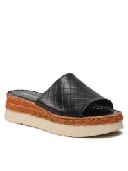 Lasocki Klapki U420 Czarny. Czarne klapki Lasocki, bez wzorów, ze skóry, bez obcasa, bez zapięcia. Za 89.99 zł.