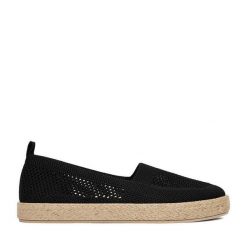 Espadryle JENNY. Czarne espadryle Jenny, bez wzorów, bez obcasa. Za 69.99 zł.