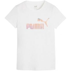 T-shirt Damski ESS+ Summer Daze. Białe t-shirty Puma, bez wzorów, casualowe, bez kołnierzyka, bez ramiączek. Za 137.99 zł.