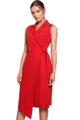 Sukienka marynarka na lato bez rękawów asymetryczna żakietowa czerwona. Czerwone marynarki i żakiety Sukienki.shop, m, bez wzorów, biznesowe, bez ramiączek. Za 229.00 zł.