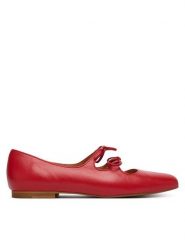 Balagan Baleriny Shirley Czerwony. Czerwone baleriny BALAGAN, bez wzorów, ze skóry, bez obcasa, bez zapięcia. Za 569.99 zł.