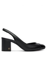 MICHAEL Michael Kors Czółenka Perla Flex Sling Pump 40R4PLMP1L Czarny. Czarne czółenka MICHAEL Michael Kors, bez wzorów, ze skóry, bez obcasa, bez zapięcia. Za 449.99 zł.