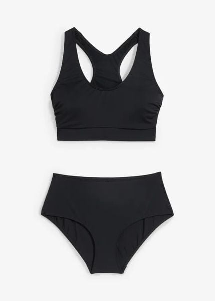 Bikini bustier (2 części). Czarne bikini bonprix, bez wzorów. Za 112.99 zł.