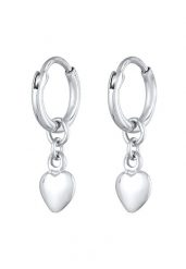 Elli Damskie kreole Heart Love Basic ze srebra próby 925 Sterling Silver Kolczyki koła 1 ct. Szare kolczyki Elli, srebrne. Za 243.99 zł.