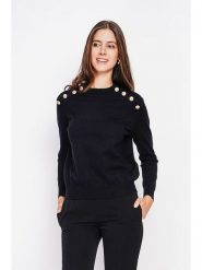 ASSUILI Sweter w kolorze czarnym rozmiar: 42. Czarne swetry Assuili, bez wzorów, klasyczne, bez ramiączek. Za 104.99 zł.