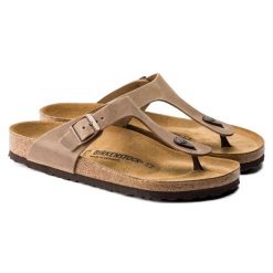 Damskie japonki Birkenstock Gizeh Oiled Leather brązowe wąskie 943813. Brązowe japonki Birkenstock, bez wzorów, z materiału, eleganckie. Za 569.45 zł.