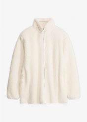 Bluza rozpinana z kożuszkiem. Białe bluzy bez kaptura bonprix, bez wzorów, bez kaptura. Za 109.99 zł.