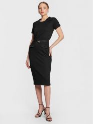 Liu Jo Sport Sukienka dzianinowa TA3032 JS178 Czarny Regular Fit. Czarne sukienki Liu Jo Sport, xs, bez wzorów, z dzianiny, sportowe, bez kołnierzyka, bez ramiączek, sportowe. Za 1,039.00 zł.