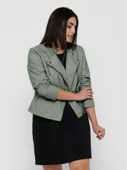 ONLY Carmakoma Kurtka z imitacji skóry Avana 15161651 Szary Regular Fit. Szare kurtki Only Carmakoma, bez wzorów, ze skóry, bez kaptura. Za 139.99 zł.