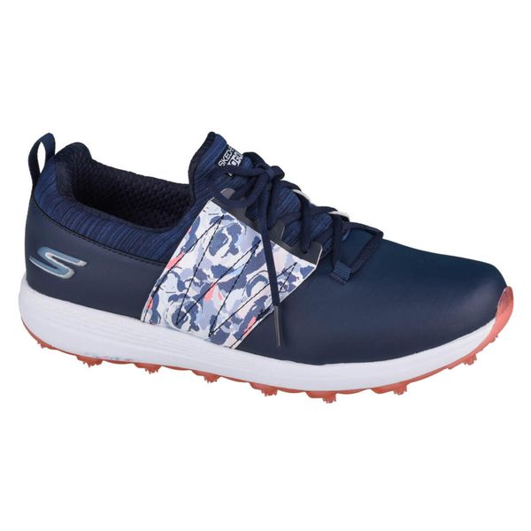 Buty do golfa damskie, Go Golf Max-Lag. Niebieskie buty treningowe Skechers, bez wzorów, z materiału, sportowe, bez ramiączek. Za 179.99 zł.