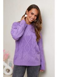 Soft Cashmere Sweter w kolorze fioletowym rozmiar: 40/42. Różowe swetry Soft Cashmere, bez wzorów, z kaszmiru, klasyczne, bez ramiączek. Za 112.29 zł.