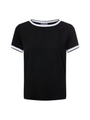 More & More Koszulka damska Kobiety Sztuczne włókno czarny jednolity, 38. Czarne t-shirty sportowe More & More, bez wzorów, z materiału, bez ramiączek. Za 219.95 zł.