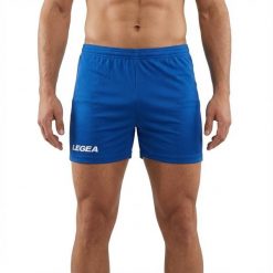 Szorty do biegania z elastycznym pasem jasnoniebieskie. Niebieskie szorty LEGEA, bez wzorów. Za 80.00 zł.