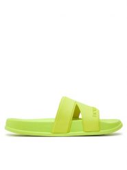 New Balance Klapki SUF20SP1 Żółty. Żółte klapki New Balance, bez wzorów, z tworzywa sztucznego, sportowe, bez obcasa, bez zapięcia. Za 99.99 zł.