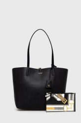 Lauren Ralph Lauren torebka dwustronna kolor czarny. Czarne shopper bag Lauren Ralph Lauren, bez wzorów, na ramię, bez dodatków. W wyprzedaży za 689.99 zł.