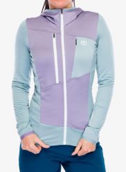 Bluza z kapturem damska Ortovox Fleece Grid Hoody. Niebieskie bluzy ORTOVOX, xs, bez wzorów, z elastanu, bez ramiączek, z kapturem. Za 874.49 zł.