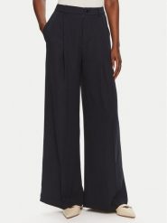 Lauren Ralph Lauren Spodnie materiałowe 200908891002 Granatowy Wide Leg. Niebieskie spodnie materiałowe Lauren Ralph Lauren, bez wzorów, z materiału. Za 999.99 zł.