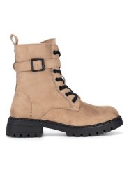 DeeZee Botki WS6111-27 Beżowy. Brązowe botki DeeZee, bez wzorów, bez obcasa, na płaskiej podeszwie, bez zapięcia. Za 107.99 zł.