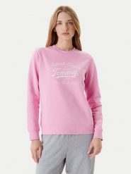 Tommy Jeans Bluza Essential DW0DW20942 Różowy Regular Fit. Czerwone bluzy bez kaptura Tommy Jeans, s, bez wzorów, z bawełny, bez kaptura. Za 349.99 zł.