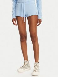 Juicy Couture Szorty sportowe JCWHS125312 Błękitny Loose Fit. Niebieskie szorty sportowe Juicy Couture, bez wzorów, z bawełny. Za 149.99 zł.