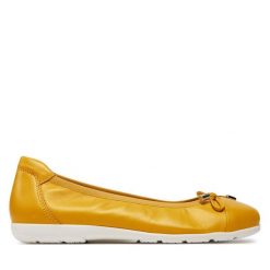 Baleriny Caprice. Żółte baleriny Caprice, bez wzorów, bez obcasa, bez zapięcia. Za 339.99 zł.