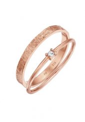 Elli Damski zestaw 2 pasjansów ze szklanym kryształem ze srebra 925 Sterling Silver Pierścionki 1 ct. Szare pierścionki Elli, z kryształem, srebrne. Za 293.99 zł.