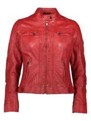 HIS Skórzana kurtka w kolorze czerwonym rozmiar: 46. Czerwone kurtki HIS, bez wzorów, ze skóry, bez kaptura. Za 478.99 zł.