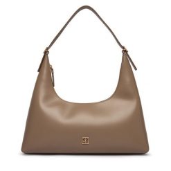 Torebka Calvin Klein. Brązowe torebki klasyczne Calvin Klein, bez wzorów, klasyczne, bez dodatków. Za 949.99 zł.