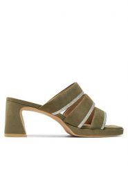 Caprice Klapki 9-27211-42 Khaki. Brązowe klapki Caprice, bez wzorów, ze skóry, bez obcasa, bez zapięcia. Za 182.99 zł.