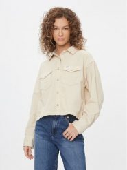 Wrangler Kurtka przejściowa Boxy 112342669 Biały Regular Fit. Białe kurtki Wrangler, m, bez wzorów, z bawełny, bez kaptura. Za 219.99 zł.